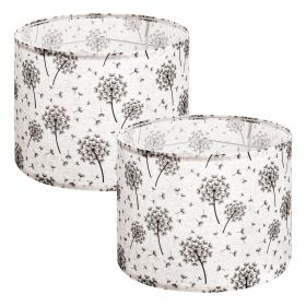 Drum Lamp Shade 2 Set 13 x 13 x 10 in Round Lampshade (Light Dandelion Pattern)