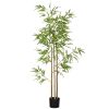 6ft Fake Bamboo Tree Indoor Outdoor Artificial Plant with Pot for Home Office Living Room Decor