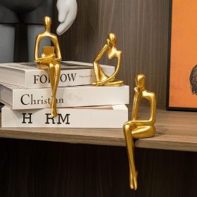 Gold Home Decor Thinker Statue Accents