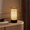 Japanese Style Floor Lamp, Cylindrical Table Floor Lamp with Fabric Shade, Warm Ambient LED Lamp for Living Room, Bedroom, Reading Nook