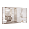 60*36" Oversized Modern Rectangle Bathroom Mirror with walnut Frame Decorative Large Wall Mirrors for Bathroom Living Room Bedroom Vertical or Horizon
