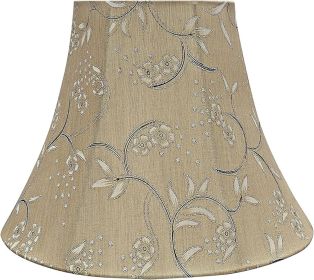Transitional Bell Shape Construction Light Gold, 12" Wide (6" x 12" x 9-1/2") Spider LAMP Shade
