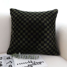 SOGA 30cm Urban Light Luxury Dark Green Checkered Lumbar Throw Pillow â€“ Decorative Cushion for Sofa, Bed, Living Room, or Modern Home DÃ©cor Accent