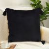 SOGA 45cm Black Vintage Butterfly Pillow â€“ Velvet Square Throw Pillow with Tassels, Decorative Cushion for Sofa, Bed, Living Room
