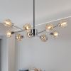 28" Modern Crystal Chandeliers, 9 Lights Chrome Chandelier for Living Room Bedroom, Dining Room Chandelier Over Table