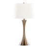 Lenuxe 29" Contemporary Metal Table Lamp in Matte Golden Bronze with Off-White Linen Shade from Grandview Gallery by - Set of 2