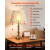 Lamp Rewire Kit, E26 Lamp Socket with 12 ft Matching Cord, Antique Bronze Finish, Lamps Making Kit with All Essential Hardware