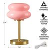 Pink Double Bubble Glass Table Lamp, 12.4" H