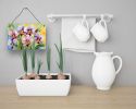 NEW Orchids in Watercolor Wall or Door Hanging Prints Aluminum Metal Sign Kitchen Wall Bar Bathroom Plaque Home Decor, 8HX12W, Multicolor