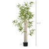 6ft Fake Bamboo Tree Indoor Outdoor Artificial Plant with Pot for Home Office Living Room Decor