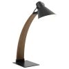 Noah Mid-Century Modern Table Lamp in Walnut and Black by