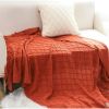 SOGA Red Diamond Pattern Knitted Throw Blanket with Tassels â€“ Soft and Cozy Decorative Blanket for Bed, Sofa, Living Room, or Couch