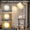 Floor Lamp with Table, End Tables with Charging Station(USB Type-C AC Port), 3 Color Temperatures 9W LED Bulb