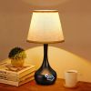 3-Way Dimmable Set of 2 Small Bedside Lamps for Night Stands, Black Desk Lamps for Kids Room,Office,Living Room, End Table(LED Bulbs Included)