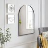 Arched Wall Mirror, 24"Ã—36" Bathroom Mirror Black Deep Frame