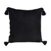 SOGA 45cm Black Vintage Butterfly Pillow â€“ Velvet Square Throw Pillow with Tassels, Decorative Cushion for Sofa, Bed, Living Room