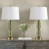 Faceted Green Glass Table Lamp