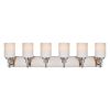 6-Light Bathroom Light Fixtures, Vanity Lights for Mirror with Milky White Glass Shade
