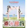 Artificial Wedding Arch Flowers Kit, Pink Wedding Arch Flowers with Drapes Kit (Pack of 5) - 2 Pcs Floral Arrangement, 3 Pcs Sheer Drapes