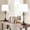 White Texture Lamp Shades Set of 2 Drum Lampshades Replacemnt for Table Lamps Floor Lamps