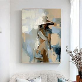 Ladies on holiday oil on canvas Set of 2 female Wabi sabi Wall Art Woman Painting Set of 2 Woman Modern wall art Woman Painting Unique gift (Style: 01, size: 60x90cm)