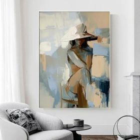 Ladies on holiday oil on canvas Set of 2 female Wabi sabi Wall Art Woman Painting Set of 2 Woman Modern wall art Woman Painting Unique gift (Style: 01, size: 50x70cm)