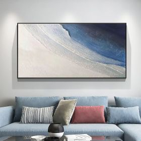 Hand Painted Original Texture Blue Seascape Oil Painting On Canvas Large Modern Abstract Beach Painting Landscape Acrylic Wall Art Bedroom Home D (Style: 01, size: 120x240cm)