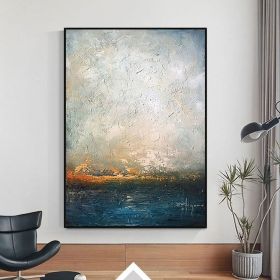 Hand Painted Abstract Oil Painting On Canvas Modern Colorful Acrylic Oil Painting Yellow And Blue Wall Art Large Wall Art For Home Decor (Style: 01, size: 140x210cm)