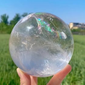 1pc Large White Quartz Crystal Ball - Clear Sphere with Natural Inclusions, for Home Decor, Spiritual Meditation, Feng Shui, Photography, Witchcr (size: 8-9cm)