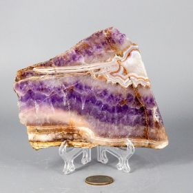 1pc Unique Amethyst Agate Slice - Home & Office Desktop Decoration, Crystal Collection, Perfect Gift for Crystal Lovers (weight: 500-600g)