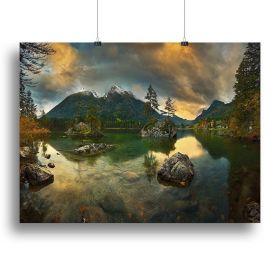 Hintersee Canvas Print or Poster (Type: Poster Print, size: 24" x 16" / 60cm x 40cm (approx))