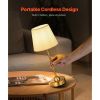 Cordless Table Lamp, 2 Pack, 5200mAh Built-in Rechargeable Battery Desk Lamp, 3-Level Brightness, Fabric Shade, 2700-3000K Color Temperature